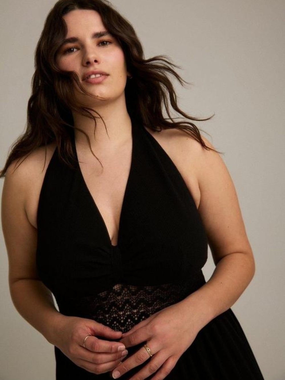 Brand New Torrid Festi Black Halter Lace-Waist Jumpsuit Size 5 - Picture 3 of 5